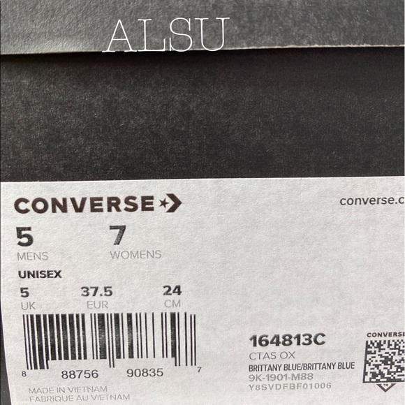 Converse Ctas Low Top Britany Blue Glitter AUTHENT - Picture 7 of 8